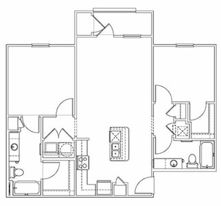 Two Bedroom / Two Bath - 950 Sq. Ft.*